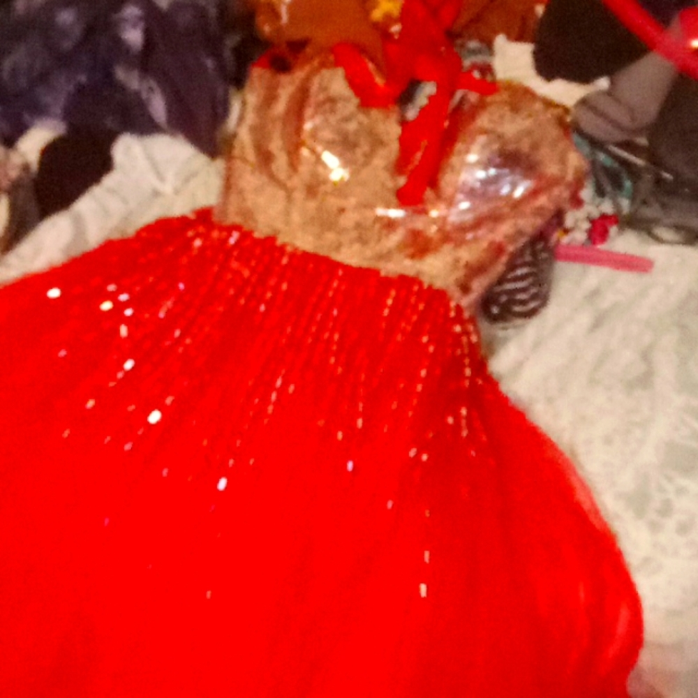 Red poofy dress